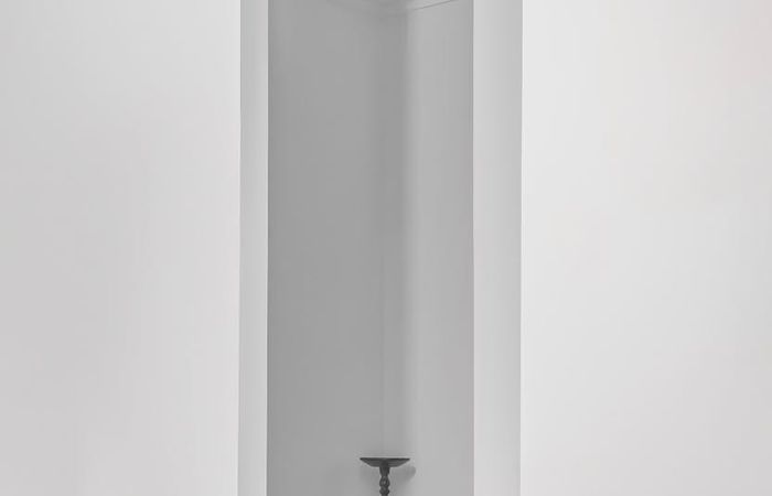 Person finding balance and calm in a bright, open space.